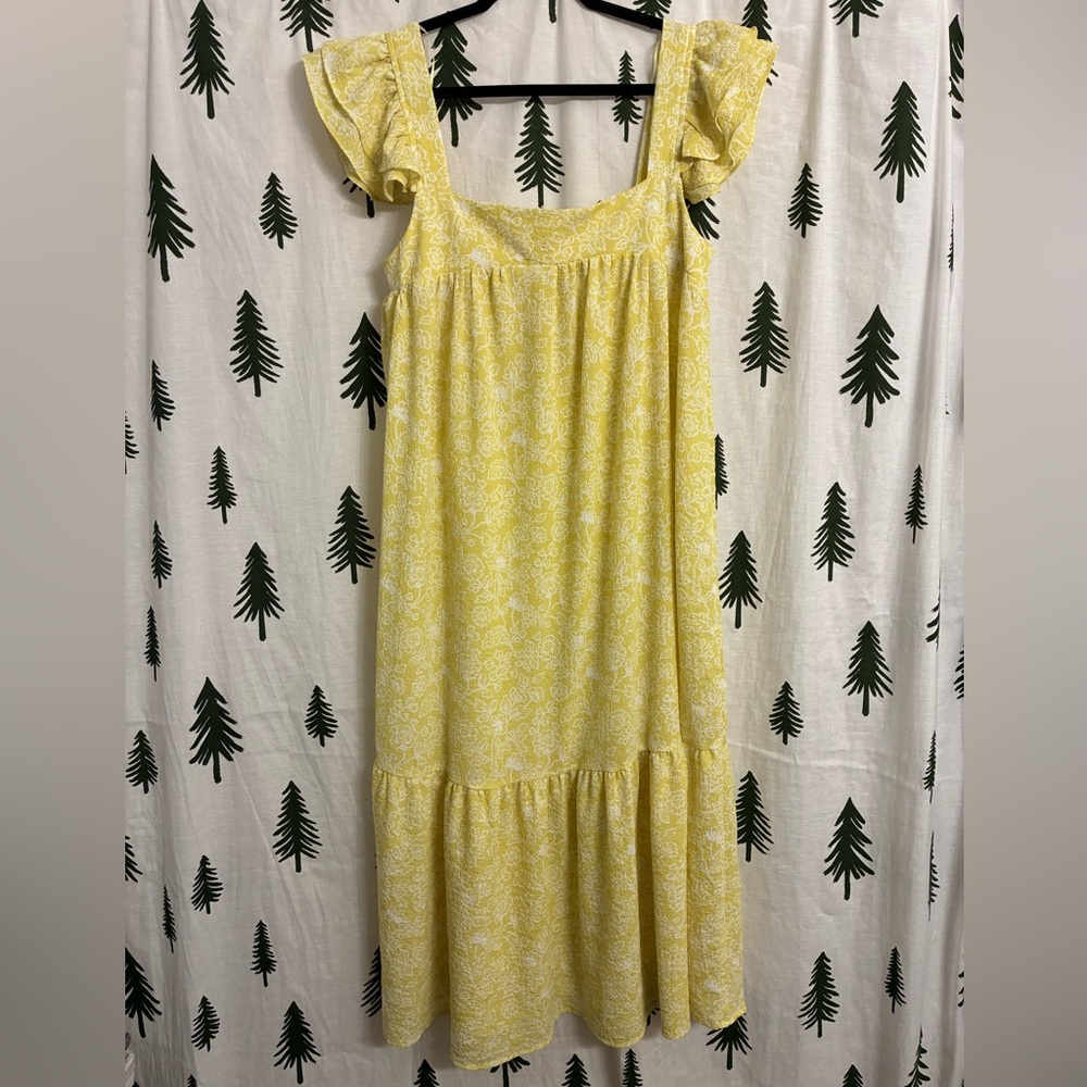 By The River Modest Floral Midi Dress Women’s Size Large